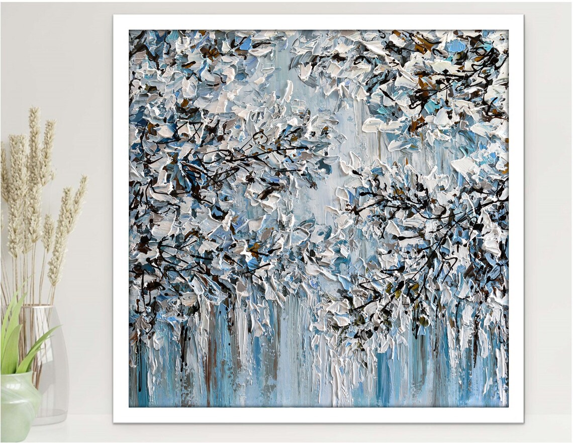 Abstract Winter Tree Branches, Modern Wall Art