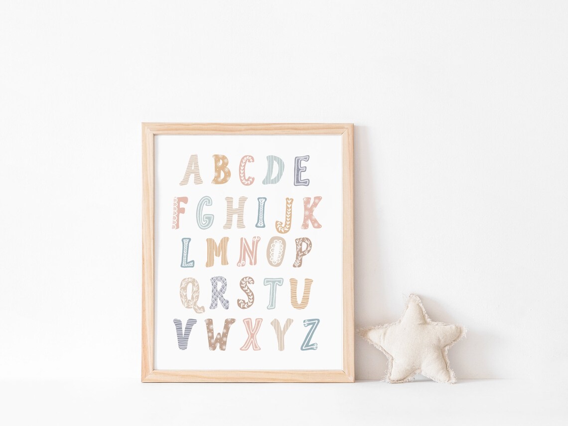 Rainbow Alphabet Print, Pastel Nursery Educational Art - Image 2