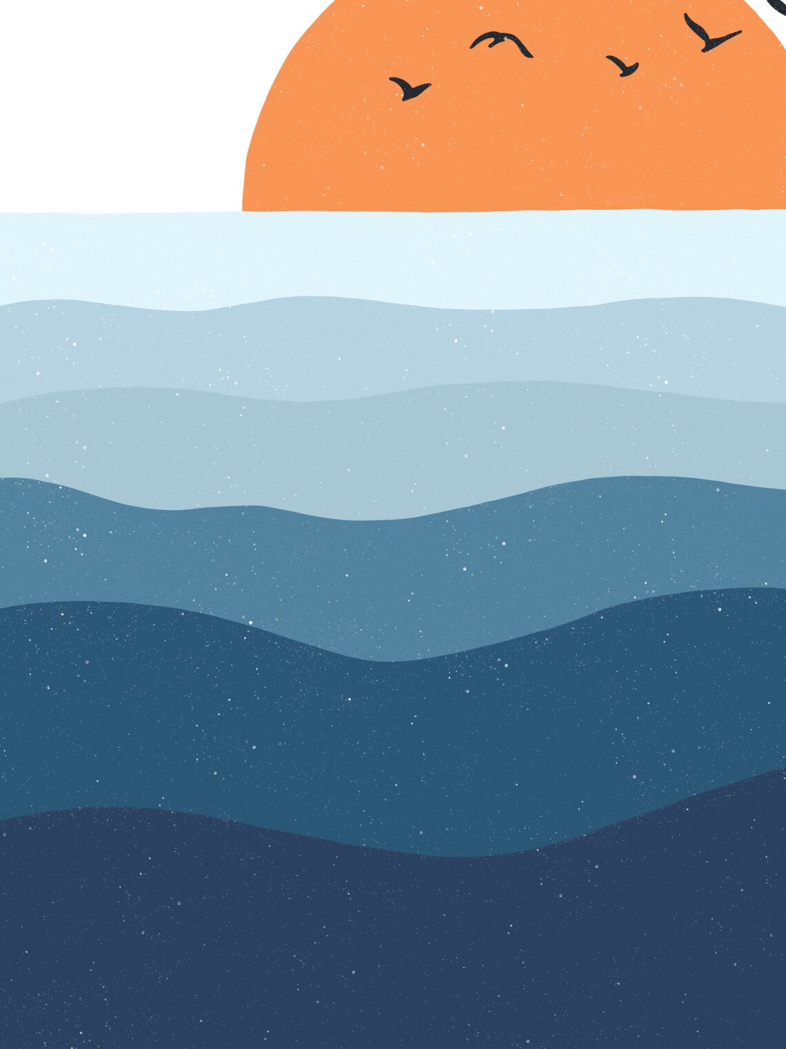 Ocean Sunset Poster, Minimalist Coastal Wall Art - Image 2