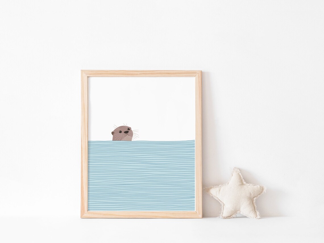 River Otter Poster, Mountain Nursery Wall Art Print - Image 2