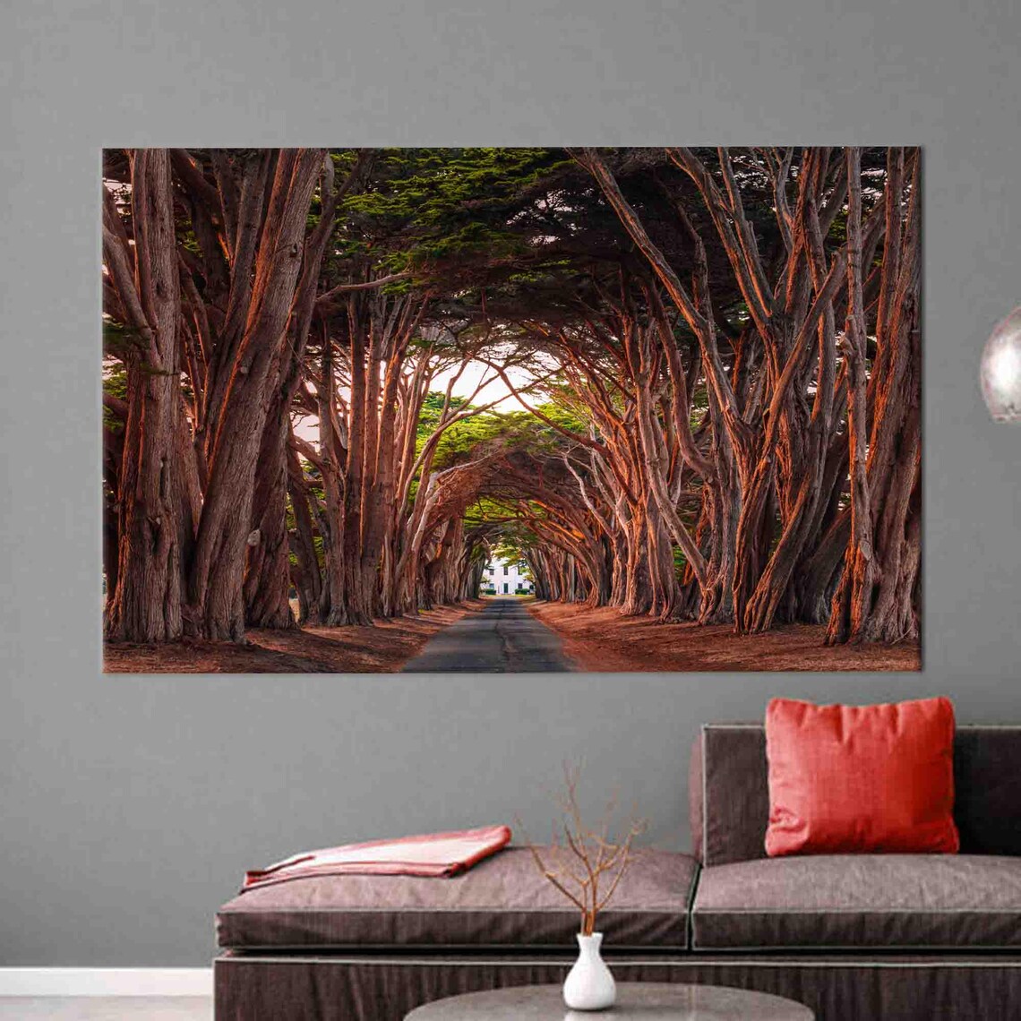 Cypress Tree Tunnel Avenue Landscape Nature Photography Poster