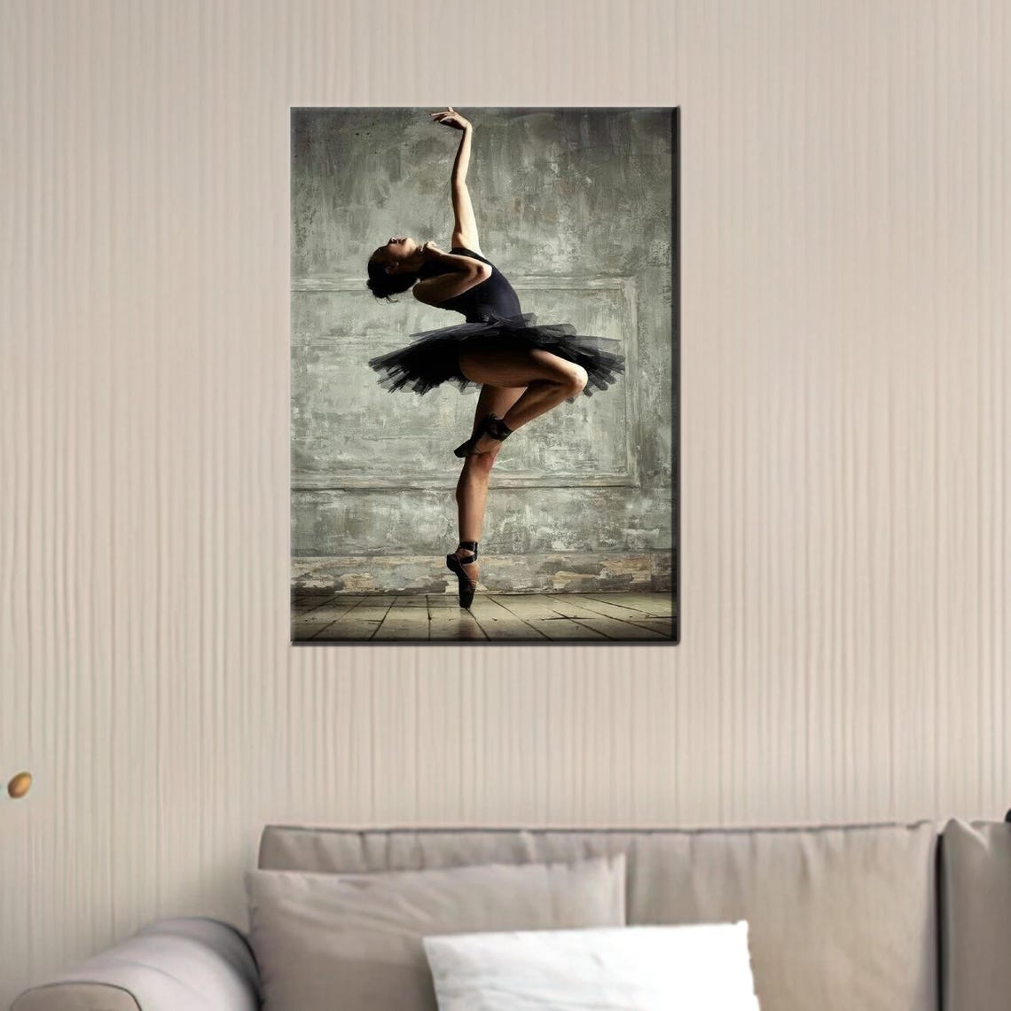 Ballet Dancer in Black Tutu Dramatic Fine Art Photography Style Poster