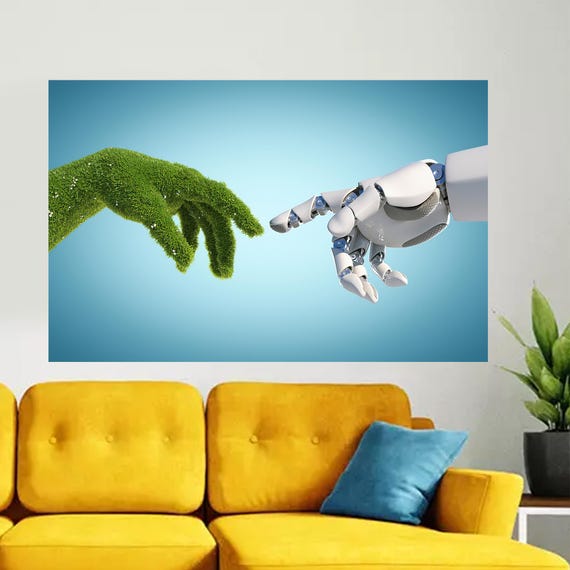 Creation Of Adam Printed Michelangelo Wall Art Decor Canvas Modern Abstract Hanging Home