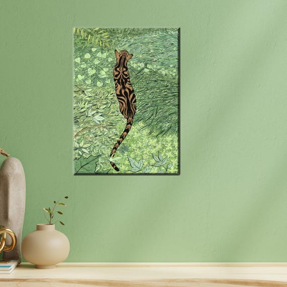 Large Canvas Art Animal Modern Wall Hanging Bridesmaid Gift Boho Decor Tiger Holiday