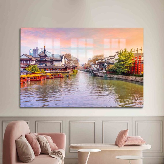 Wall Decoration Mural Art Tempered Glass Nature Cityscape View Decor China