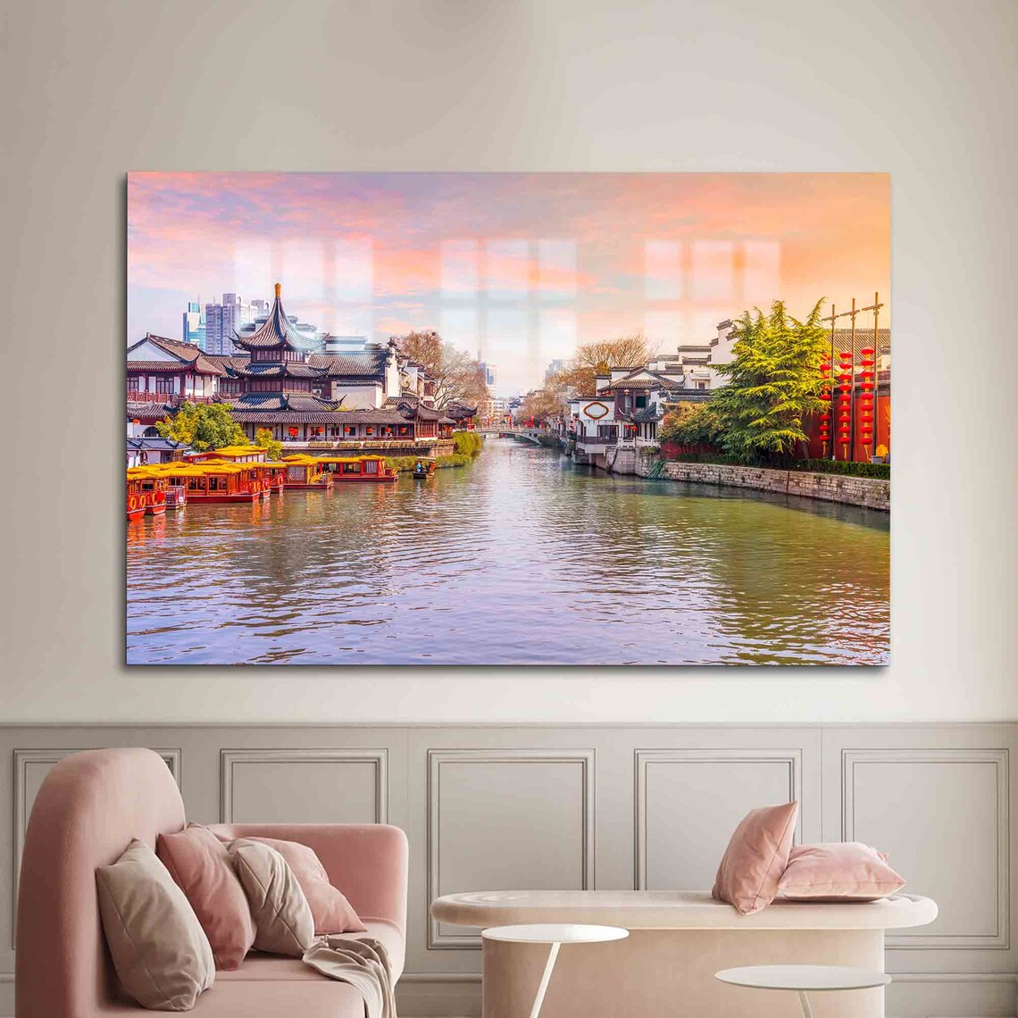 Wall Decoration Mural Art Tempered Glass Nature Cityscape View Decor China