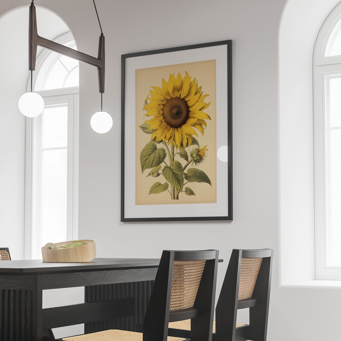 Vintage Sunflower Botanical Wall Art Print - Image 4