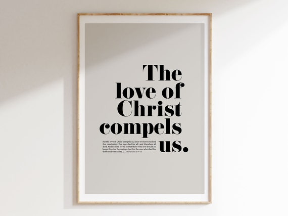 2 Corinthians 5:14 Scripture Art Print, Minimalist