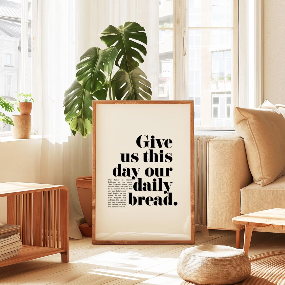Daily Bread Matthew 6 Christian Scripture Art Print - Image 2