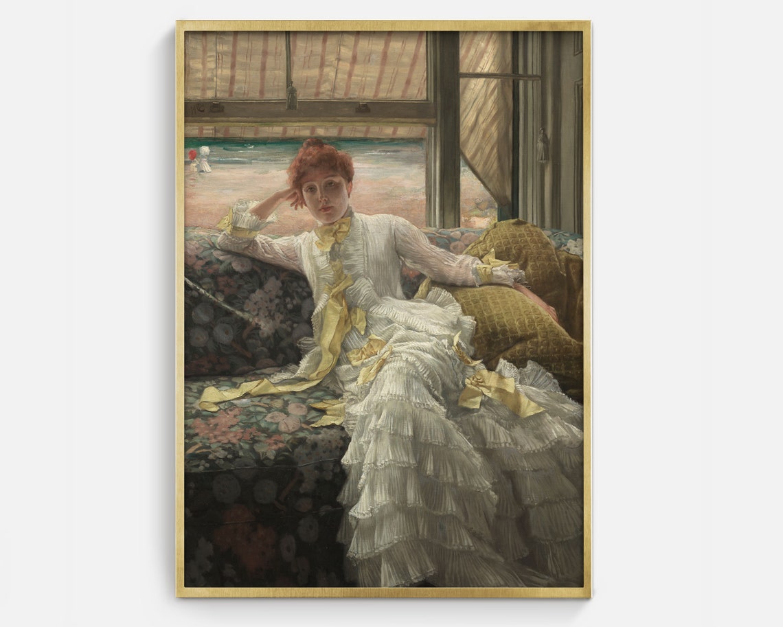 Vintage Victorian Portrait Painting Of Woman Antique Oil Painting Of Lady Wall Art