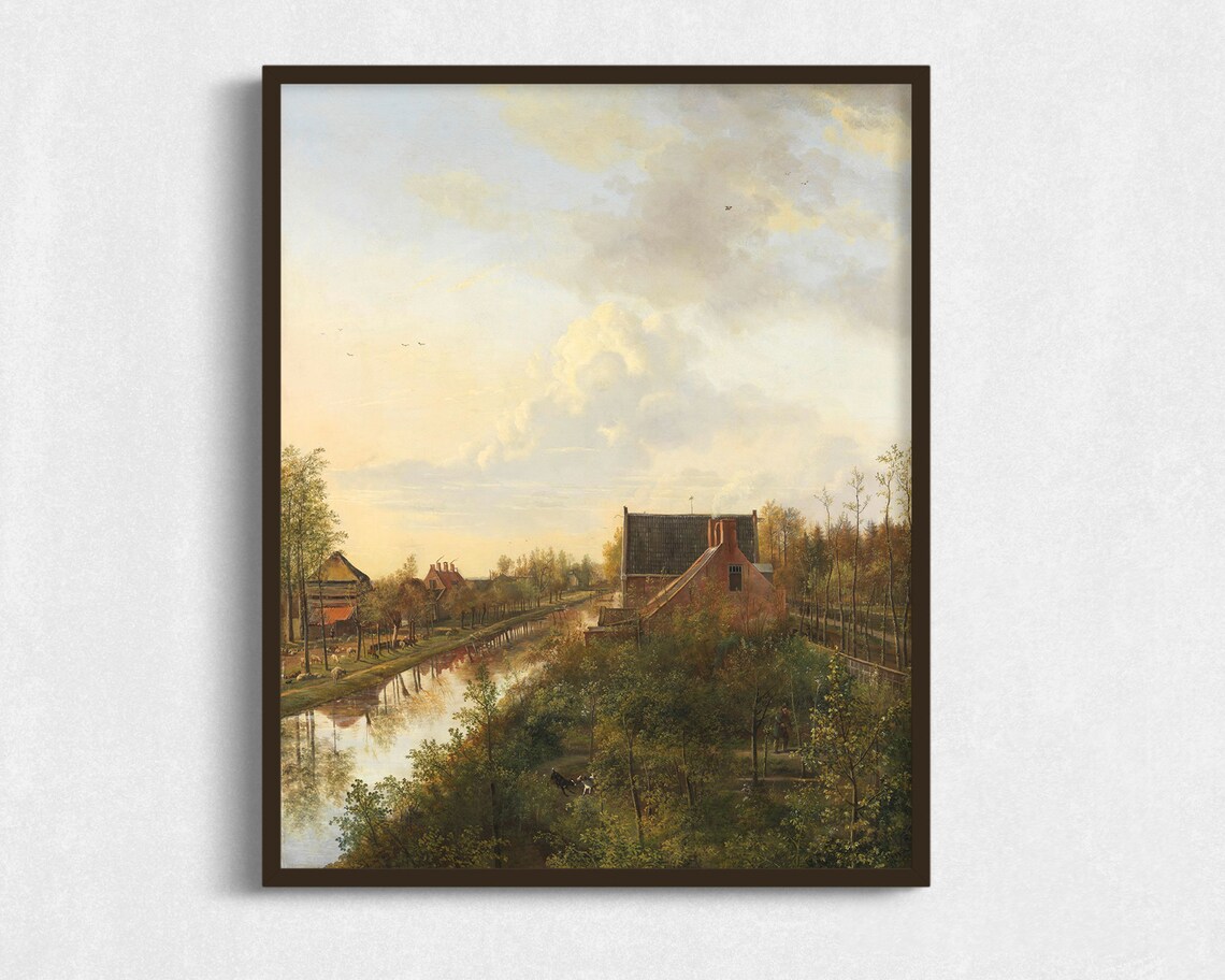 Vintage Vertical Landscape Painting Art Print
