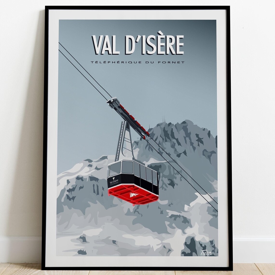 Val Disre Travel Poster, Alps Cable Car