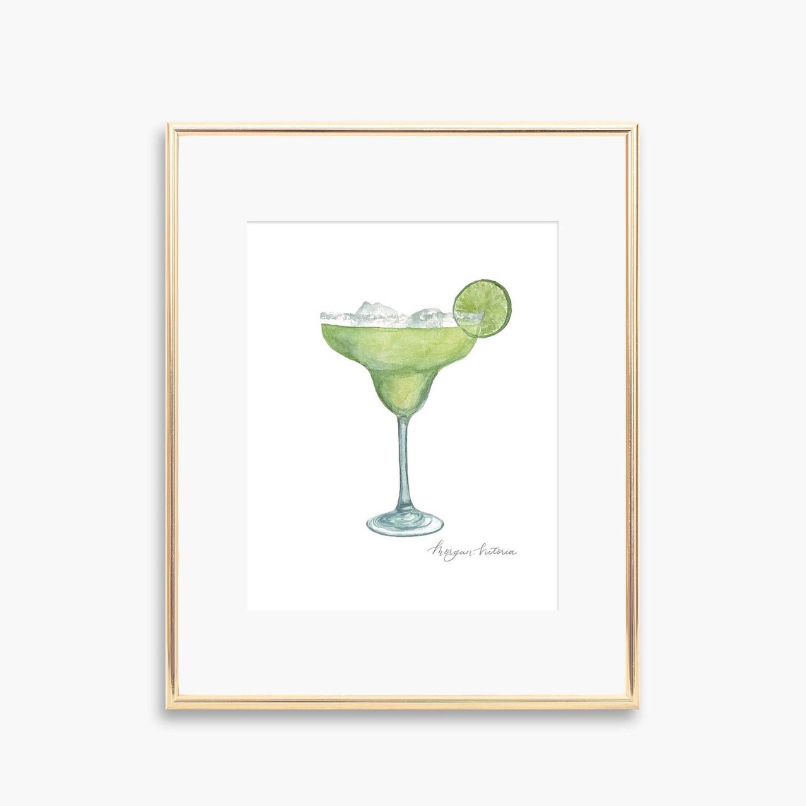 Margarita Watercolor Art Print, Cocktail Bar Decor