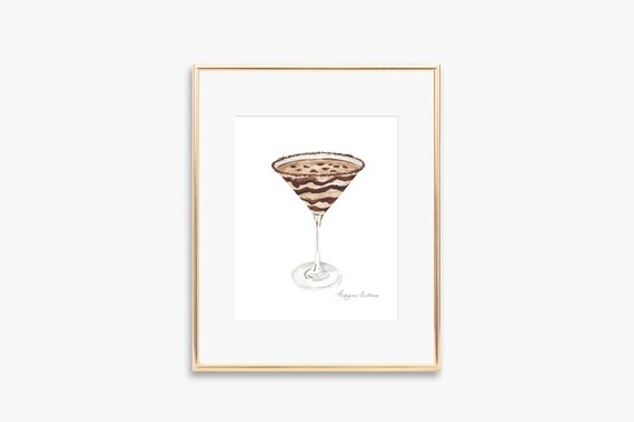 Chocolate Watercolor Art Print Bar Decor