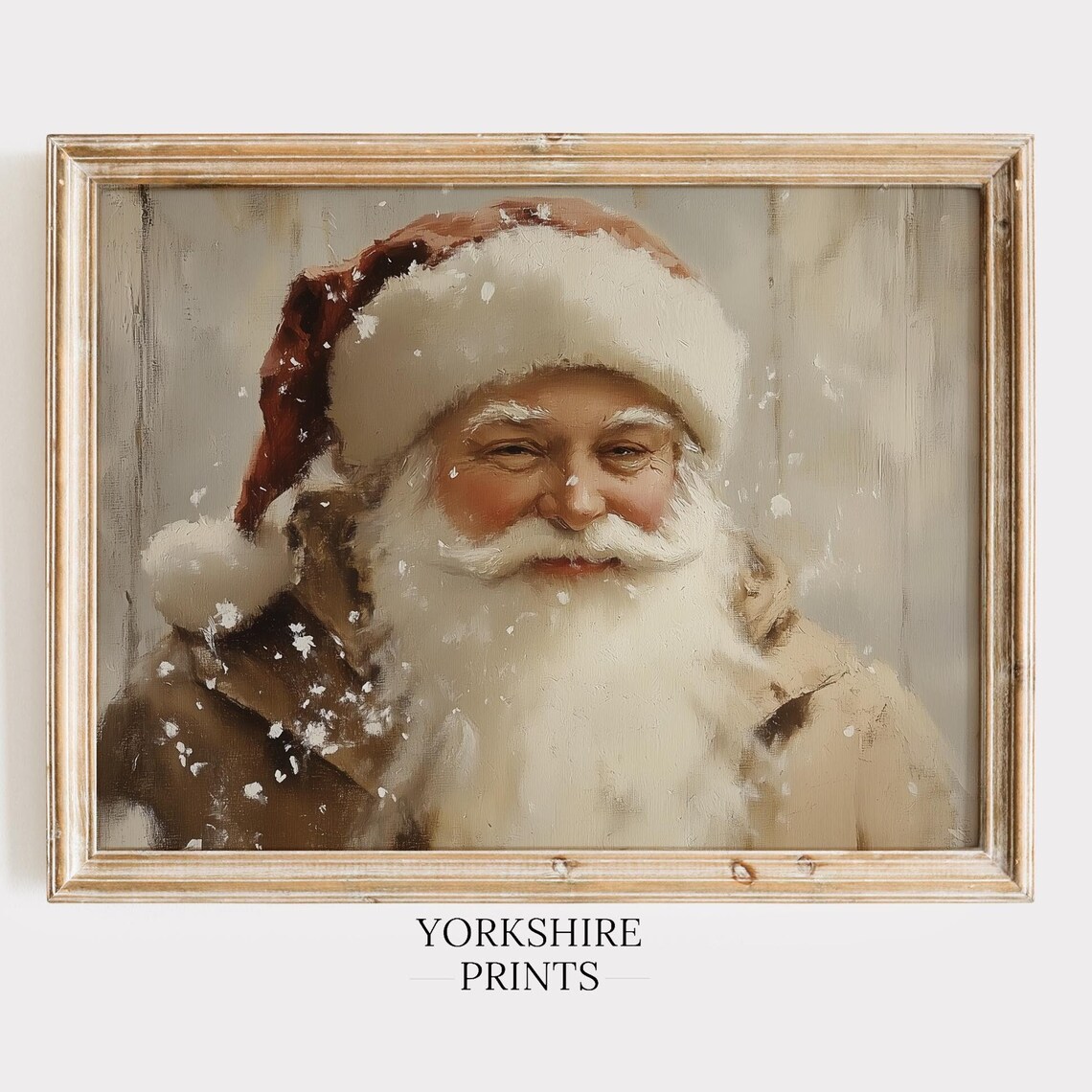 Vintage Santa Claus Portrait, Christmas Art Print