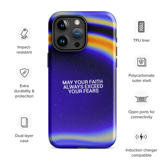 Faith Over Fear Galaxy Aurora Tough Phone Case Design Poster