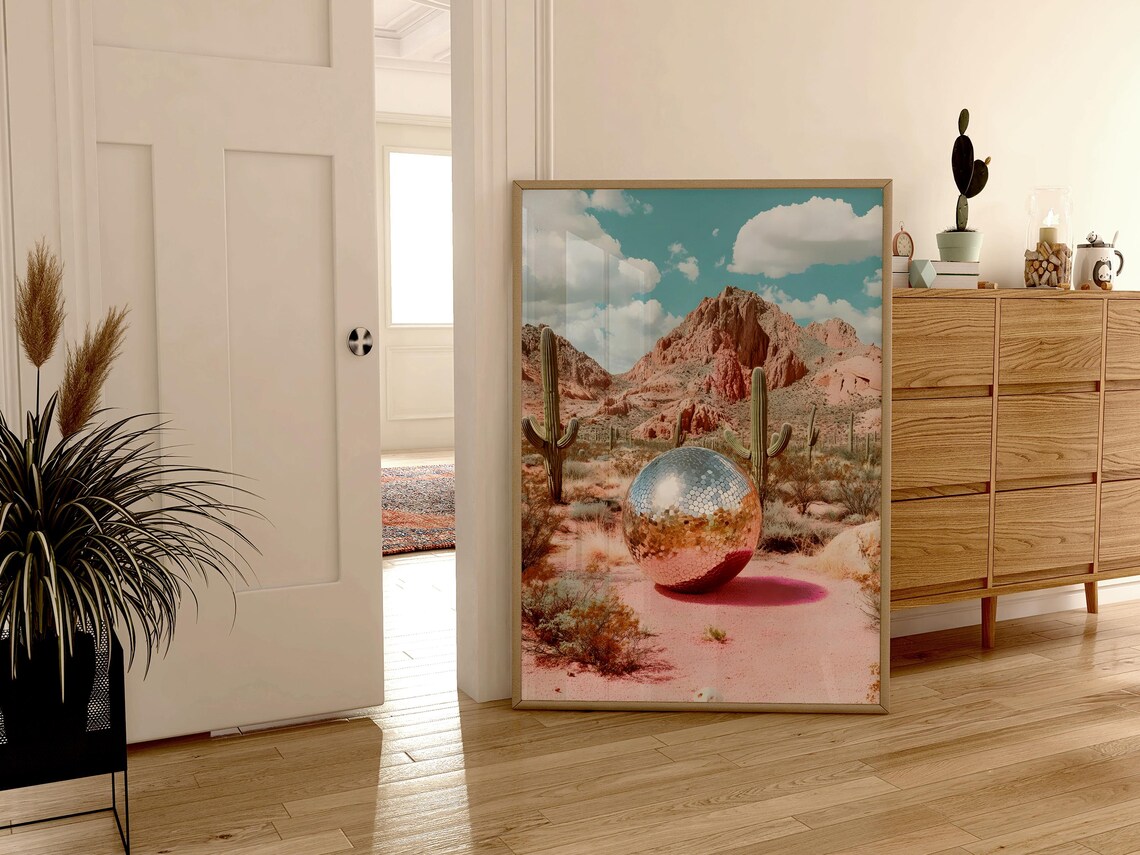 Retro Desert Disco Ball Poster, California Desert - Image 4
