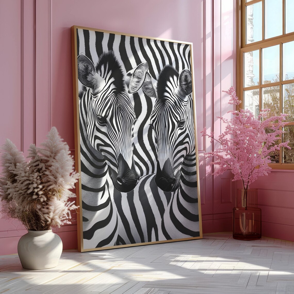 Trendy Zebra Poster, Preppy Animal Wall Art Print - Image 2
