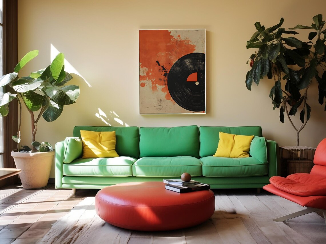 Retro Music Poster Vintage Vinyl Wall Art Orange Music Print Music Wall Art Trendy Decor Large Print Diy Art - Image 4