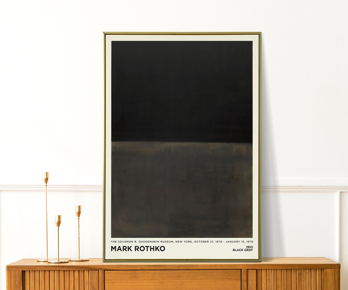 Mark Rothko Black Gray 1953 Abstract Art Exhibition Gallery Poster