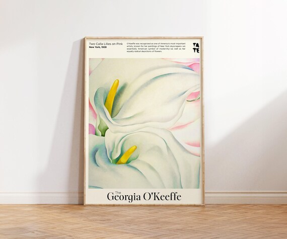 Georgia O'Keeffe Two Calla Lilies on Pink 1928 Exhibition Poster