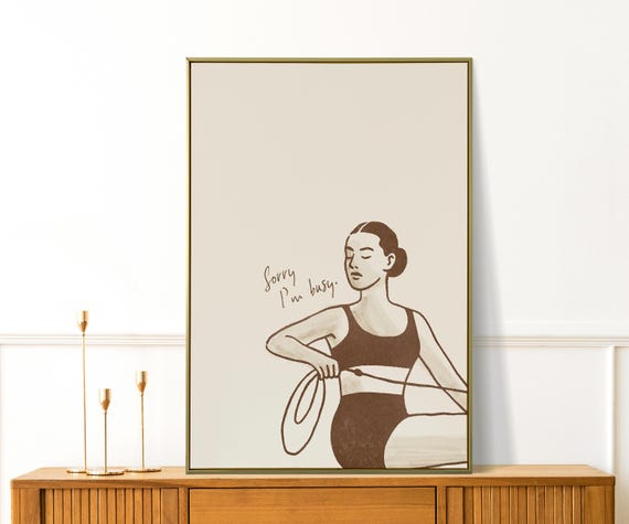 Sorry Im Busy Pilates Poster Funny Wall Art Studio Decor Gift For Lover Hot Girly Print Fitness
