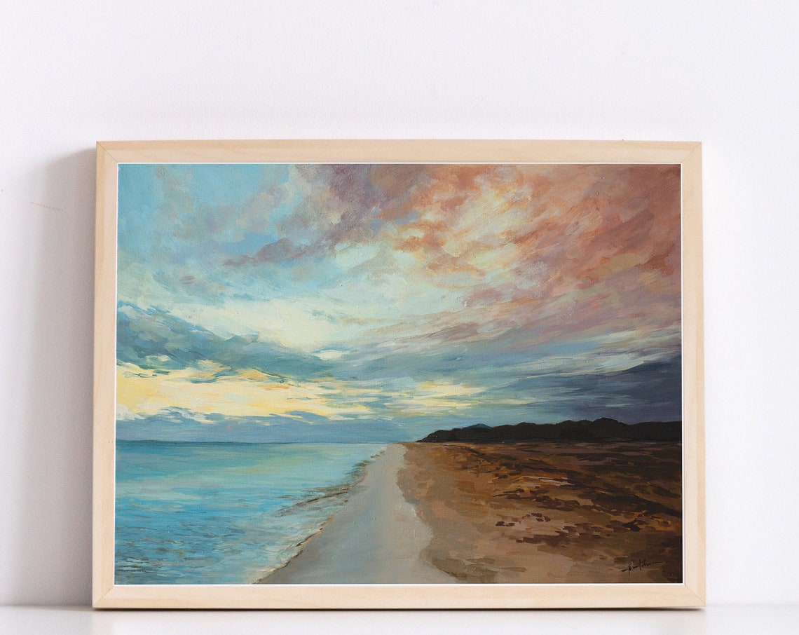 Landscape Art Landscape Painting Print Fine Art Print Landscape Landscape Painting Landscape Wall Art Nature Oil Painting Beach Sunset