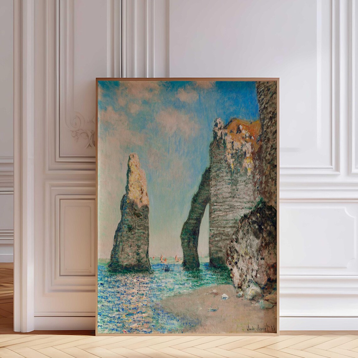 Claude Monet The Cliffs At Etretat, Vintage Poster