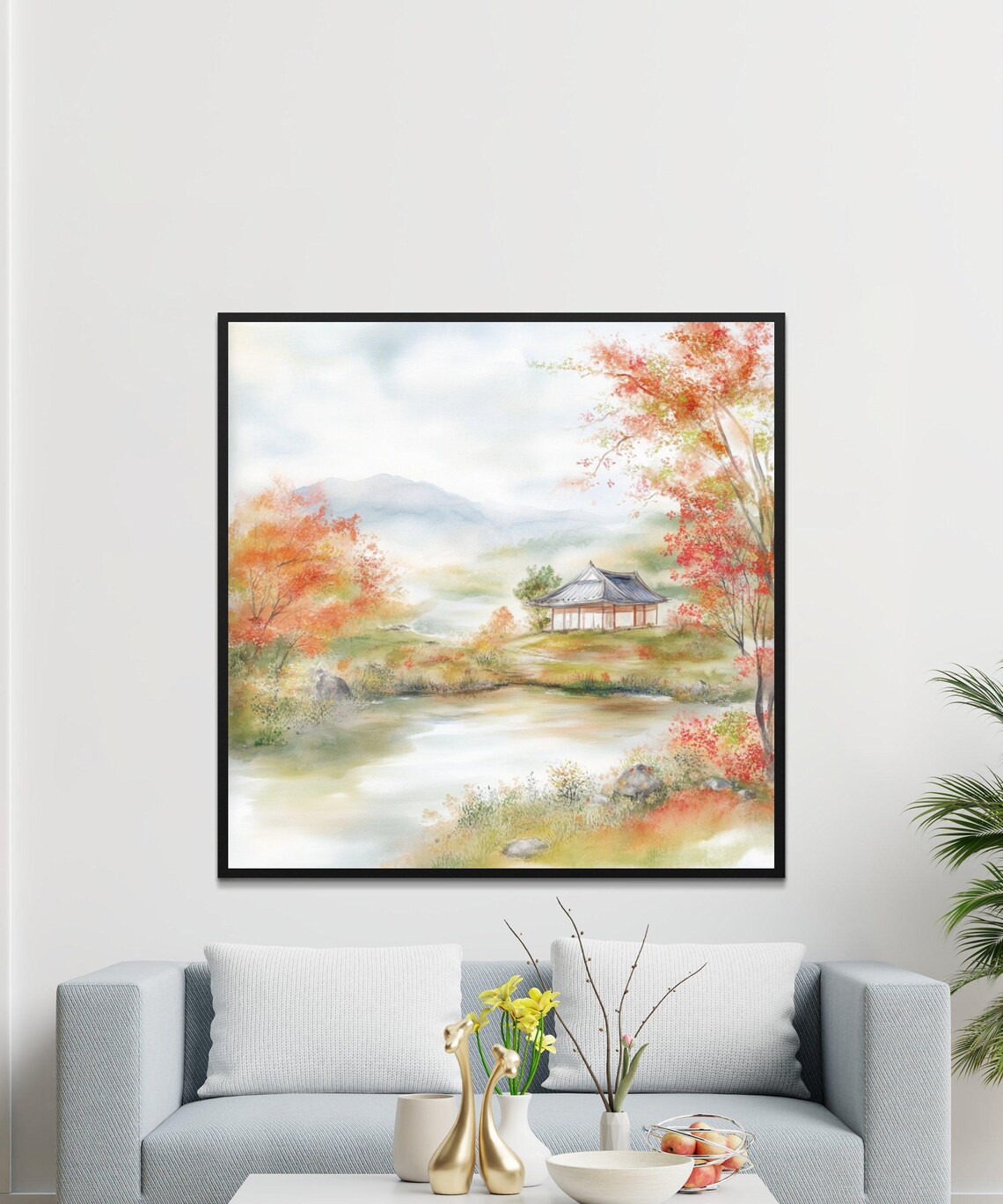 Tranquil Japanese Garden Pavilion Autumn Pond Peaceful Fall Scene Poster - Image 4