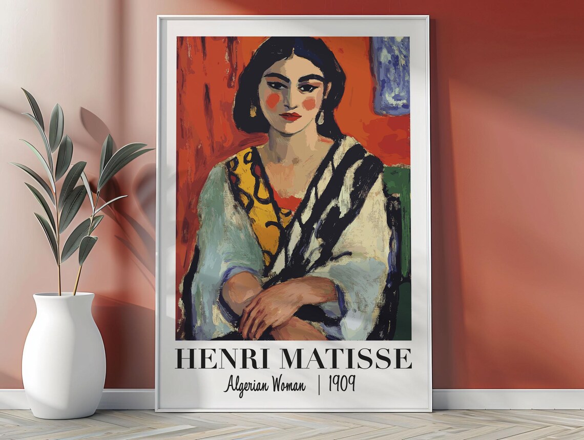 Henri Matisse Algerian Woman 1909 Bold Colorful Portrait Poster