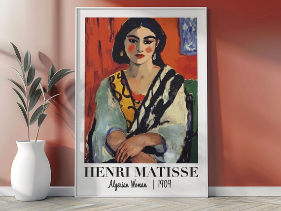 Henri Matisse Algerian Woman Art Print Modern Matisse Inspired Poster Art Gallery Matisse Minimalist Wall Decor Matisse Art Gift