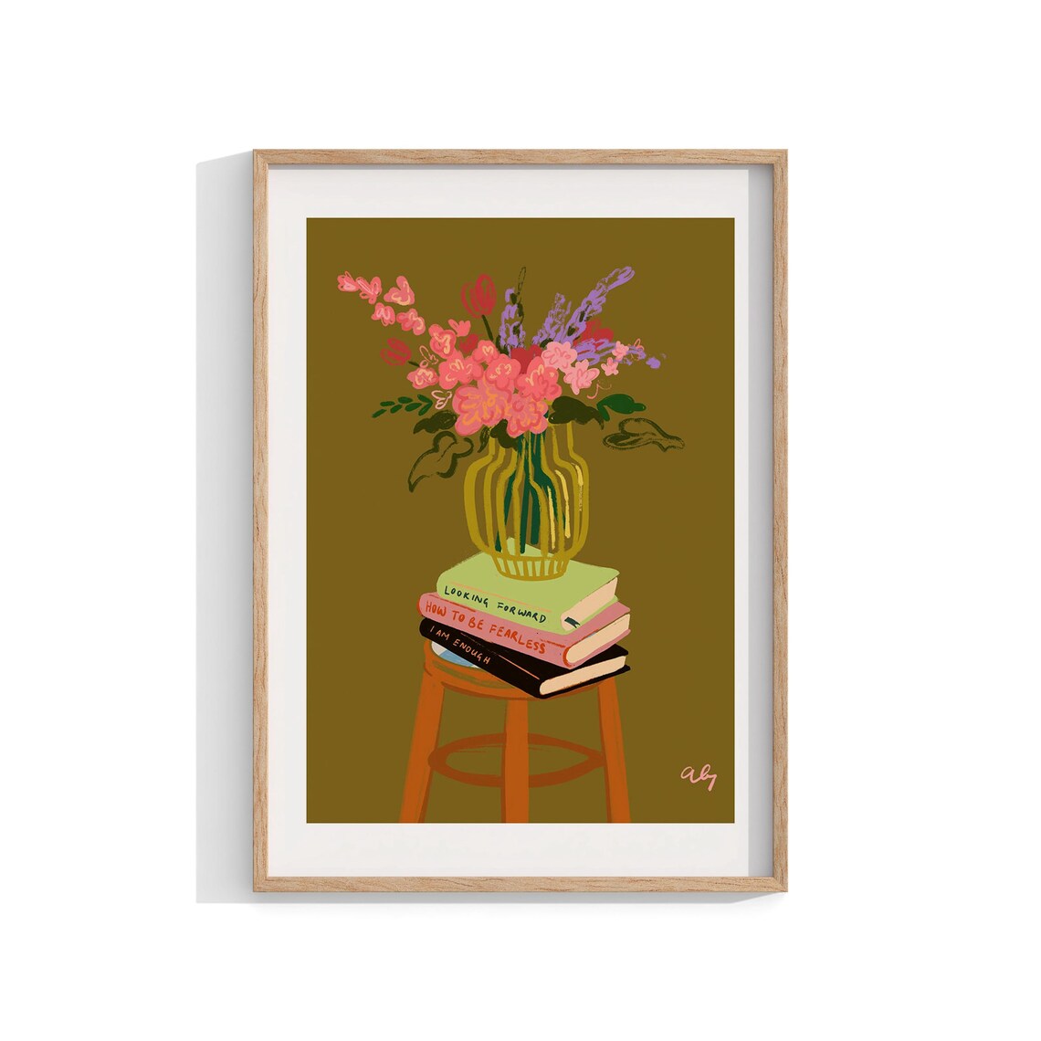 Boho Floral Vase Art Print, Housewarming Gift