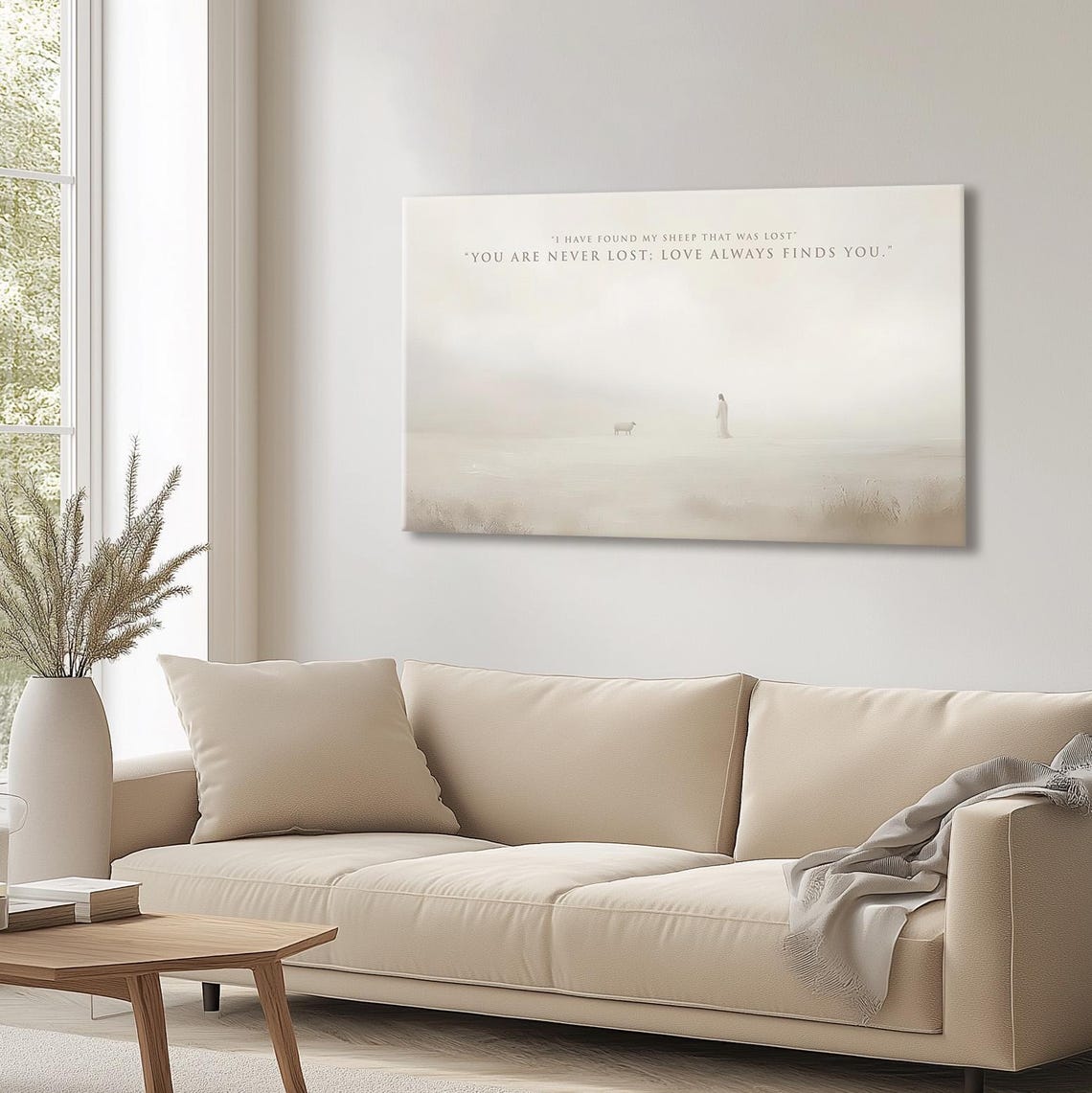 Lost Sheep Shepherd Bible Quote Minimalist Typography Canvas Poster - Image 4