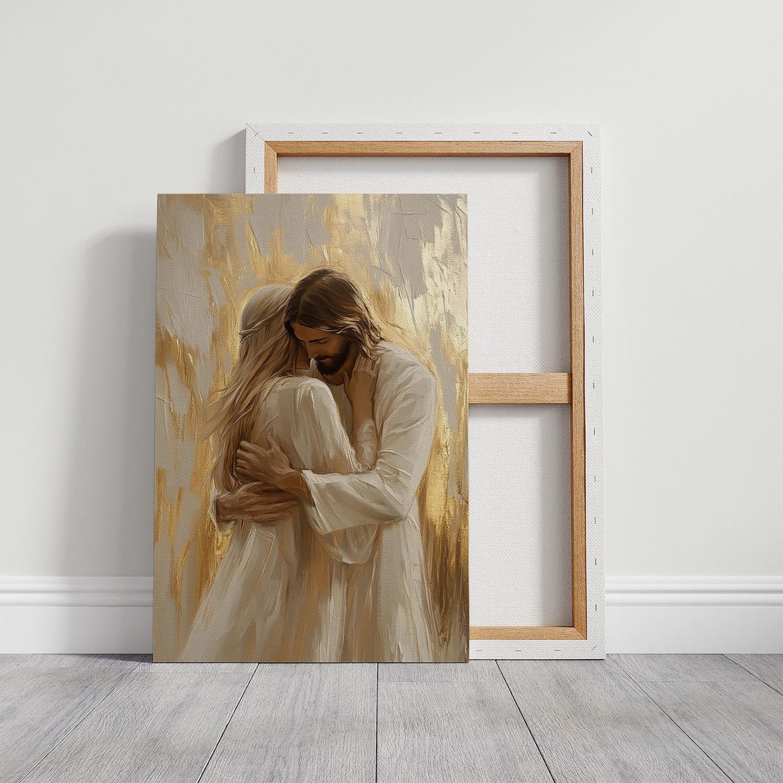 Healing Embrace Jesus Hugging Girl Jesus And Woman Art Modern Christian Art Bible Verse Wall Art Religious Art Print Jesus Painting - Image 5