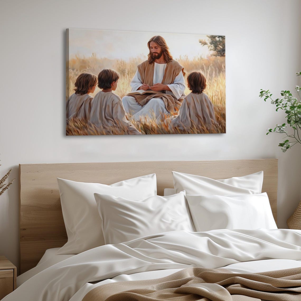 Jesus With Children Of God Art Picture Of Jesus And Children Print Christian Nursery Wall Decor For Kids Modern Biblical Art Print - Image 7