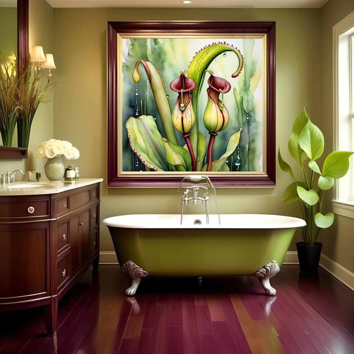 Pitcher Plant Botanical Watercolor Carnivorous Garden Art Print - Image 2