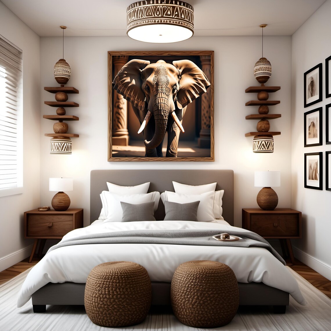 Tattooed Elephant Animal Art, Bold Poster Print - Image 2