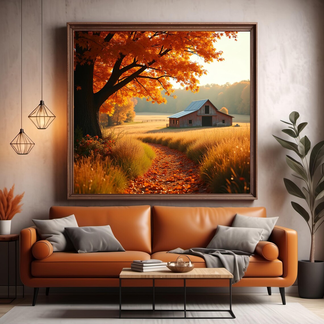 Picturesque Fall Barn in Golden Light, Art Print - Image 2
