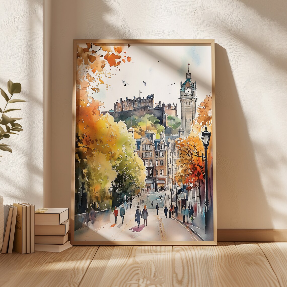 Edinburgh Watercolor Art Print, Scotland Cityscape - Image 2