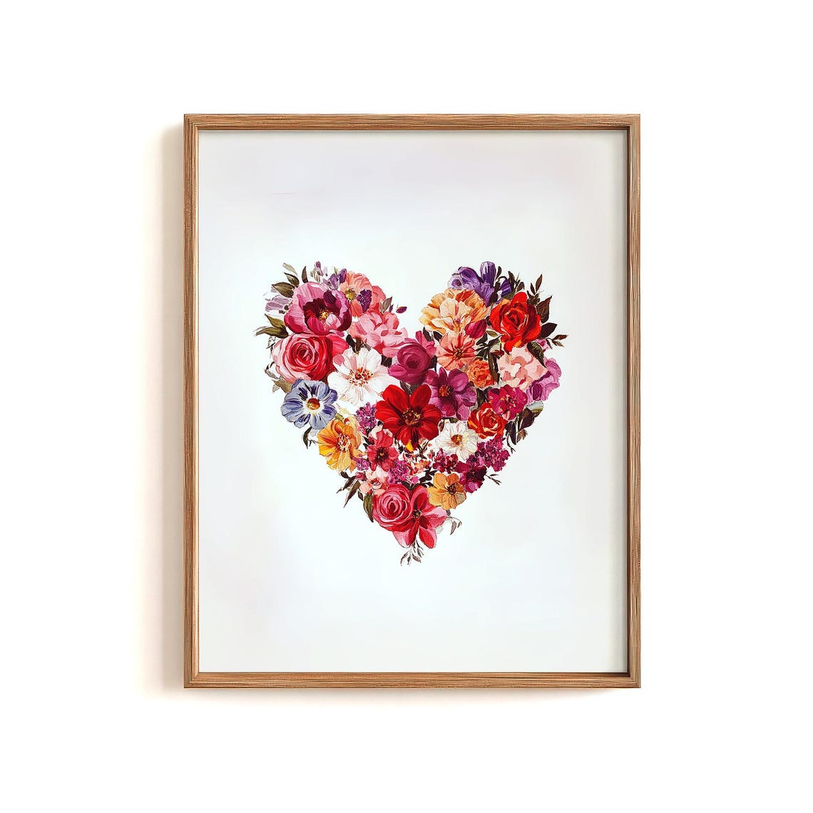 Valentine Flower Heart Bouquet Colorful Floral Romance Wall Poster - Image 2