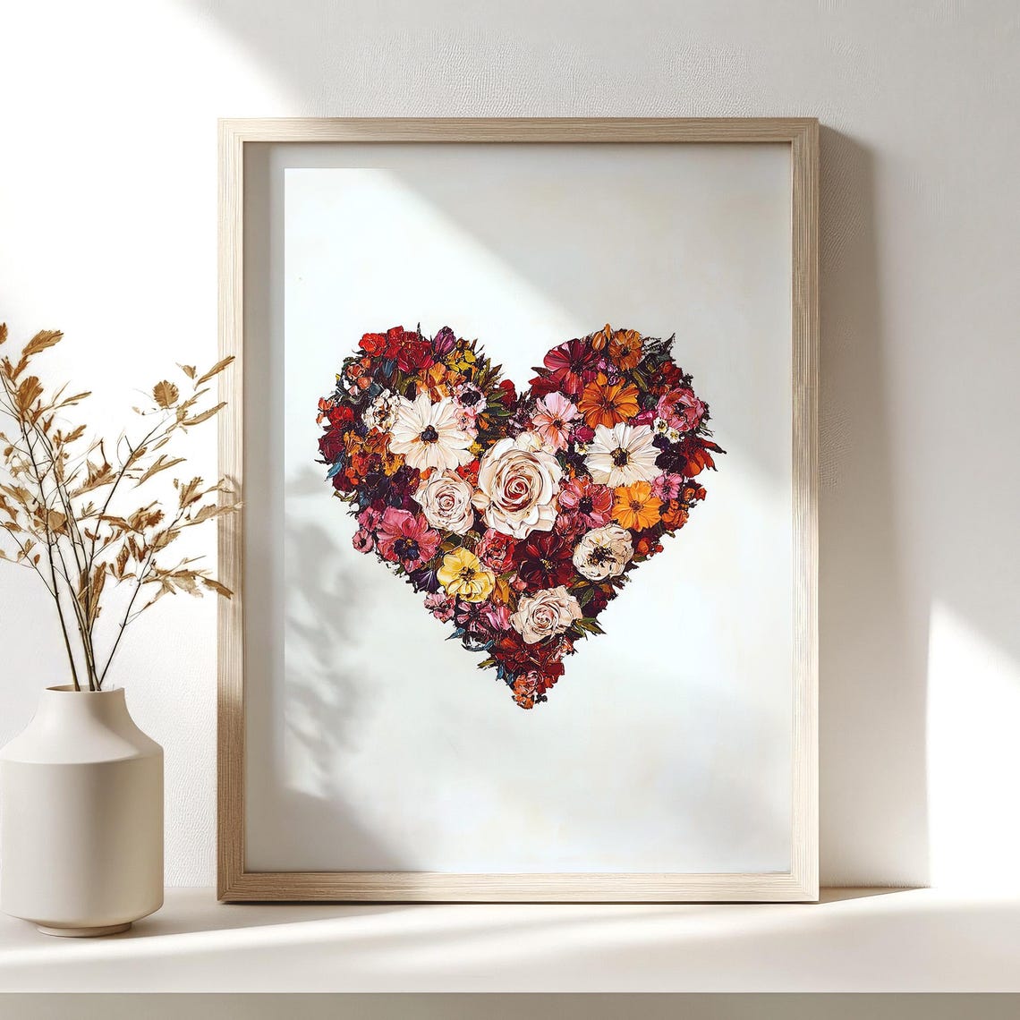Valentines Day Flower Heart Painting Vintage Floral Love Poster - Image 3