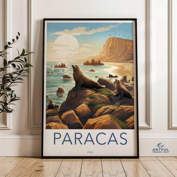 Paracas Wall Art Coastal Scenery Print Beachside Landscape Peru Decor Seaside Nature