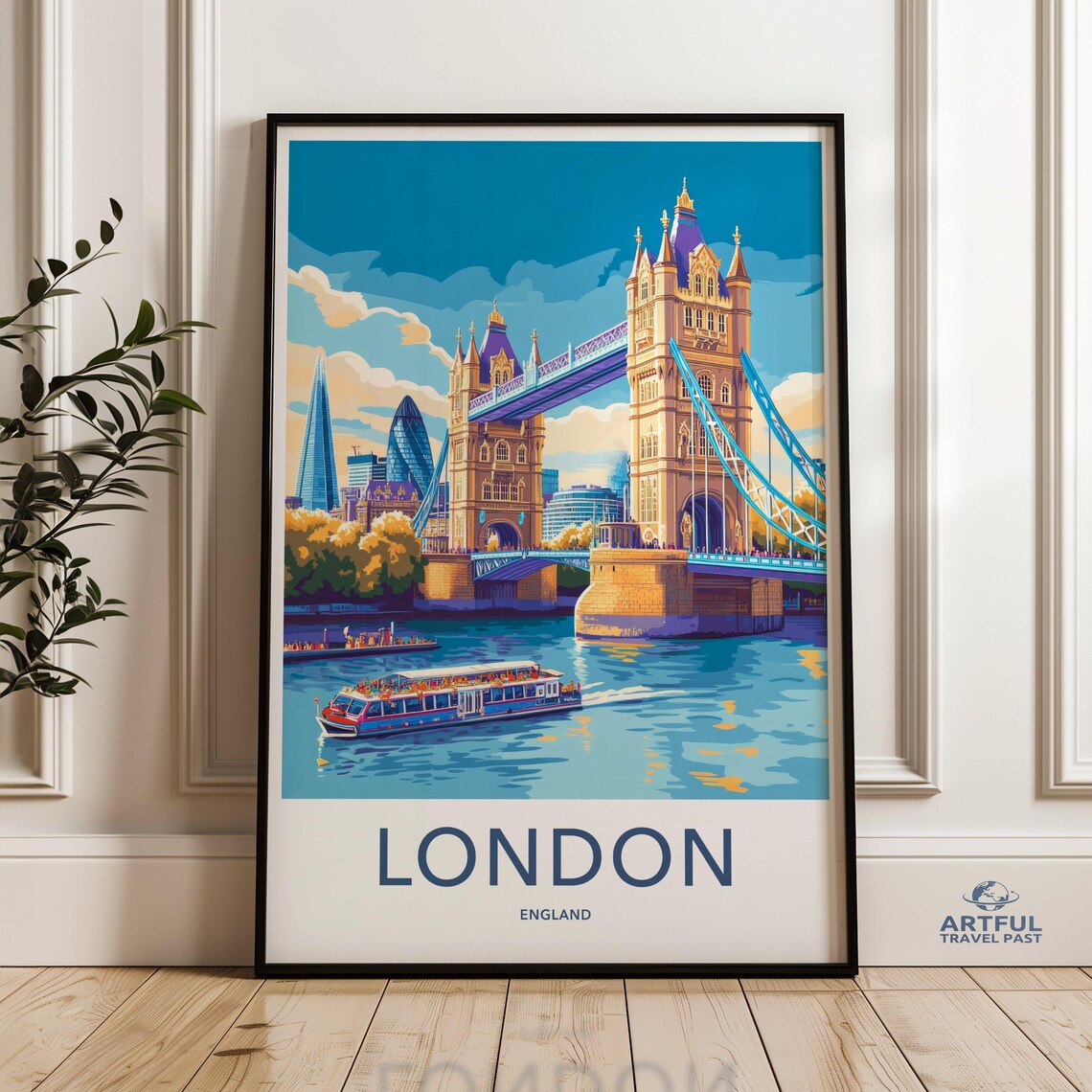 London Cityscape, Urban Travel Poster Print