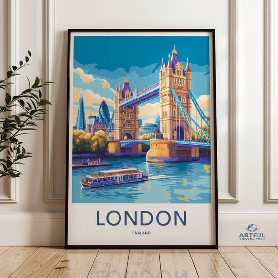 London Cityscape, Urban Travel Poster Print
