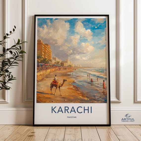 Vibrant Karachi Wall Art Pakistan Print Cityscape Poster For Home Decor Perfect Travel Memory Unique Artwork Living Room