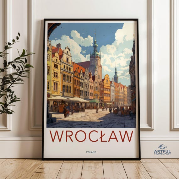 Scenic Wroclaw Poland Wall Art Print Vibrant Cityscape Poster Beautiful Historic Town Decor European Architecture Artwork