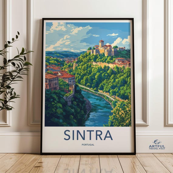 Sintra Portugal Wall Art Vibrant Landscape Print Cityscape Poster Travel Souvenir Decor European Destination Artwork