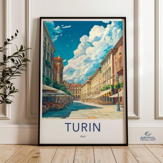 Turin Italy Wall Art Travel Poster Italian Cityscape Print Architecture Photography Europe Decor Souvenir Gift