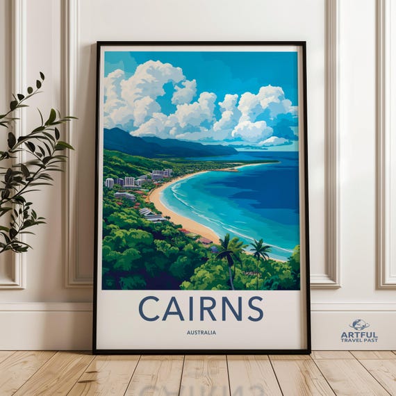 Beautiful Tropical Coastal Landscape Wall Art Cairns Australia Scenic Beach Print Ocean View Poster For Home Decor
