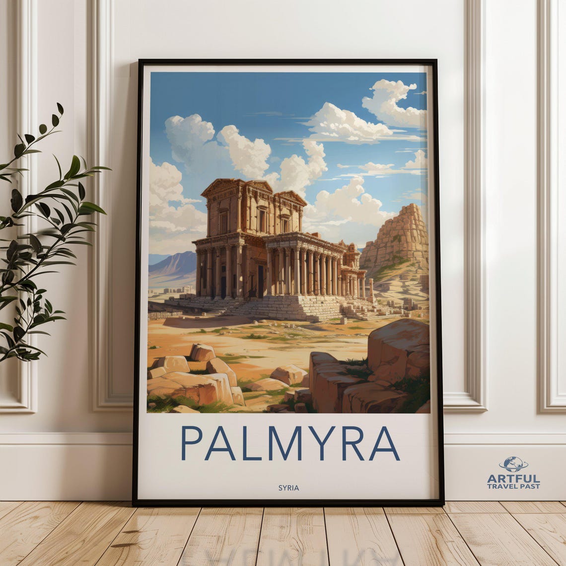 Palmyra Syria Ancient Desert Temple Ruins Heritage Travel Poster